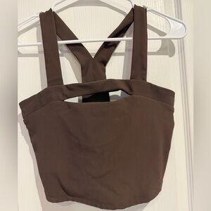 Sincerely Jules Brown Crop Top active NWOT